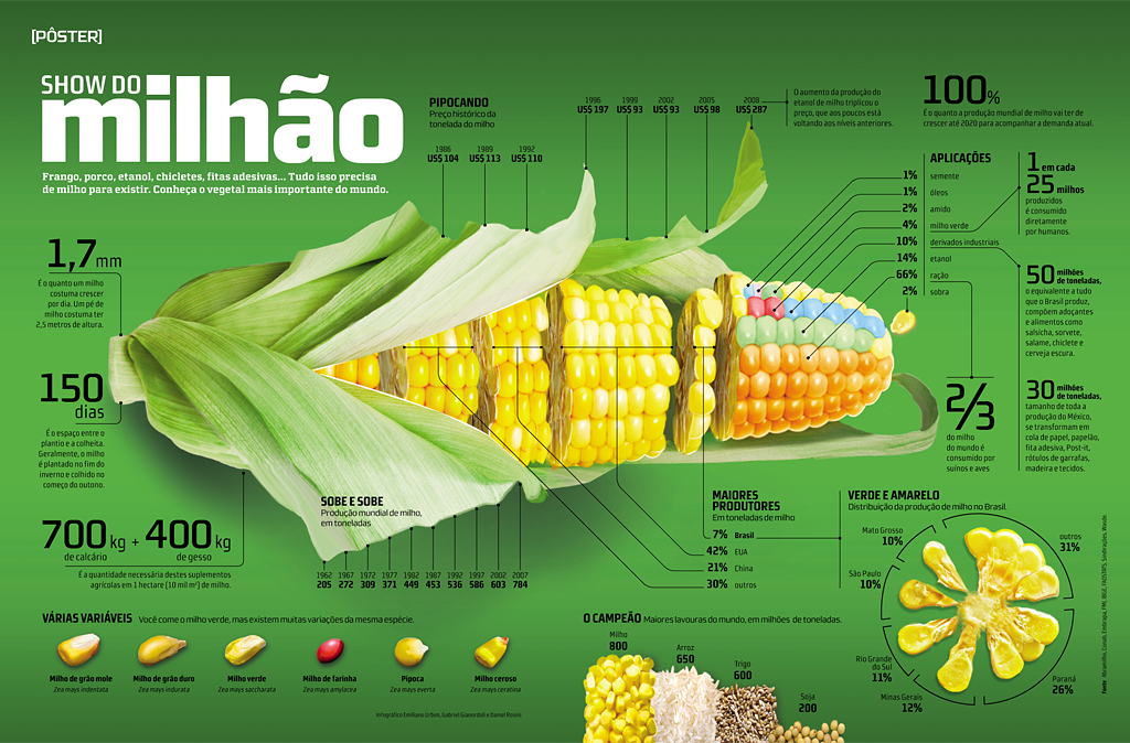 Испанская инфографика про кукурузу